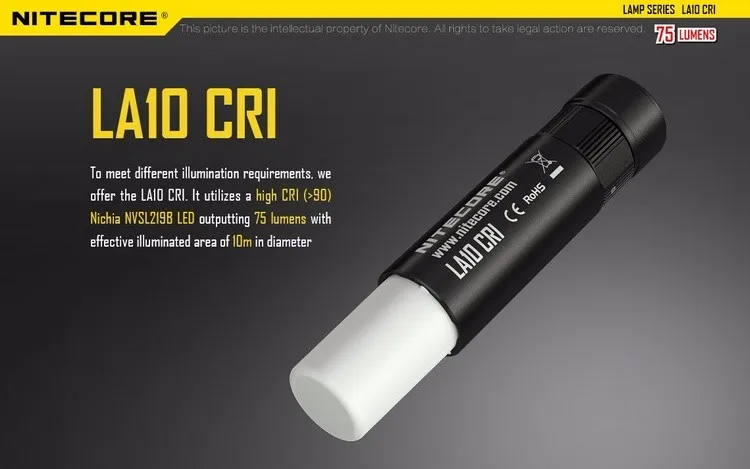 Nitecore LA10 CRI 135 люмен мини EDC Кемпинг Nichia XP-G2 S3 светодиодный фонарик 1 х АА батарея для снаряжения на открытом воздухе кемпинга(3 цвета