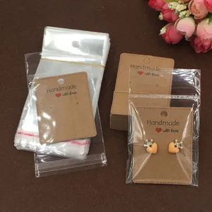 6,5*5 см 200 шт. серьги + 200 шт. серьги из крафт-бумаги, подвесная бирка, ювелирные изделия, витрина, серьги с карточкой, бирка из крафт-бумаги для ювелирных изделий ручной работы