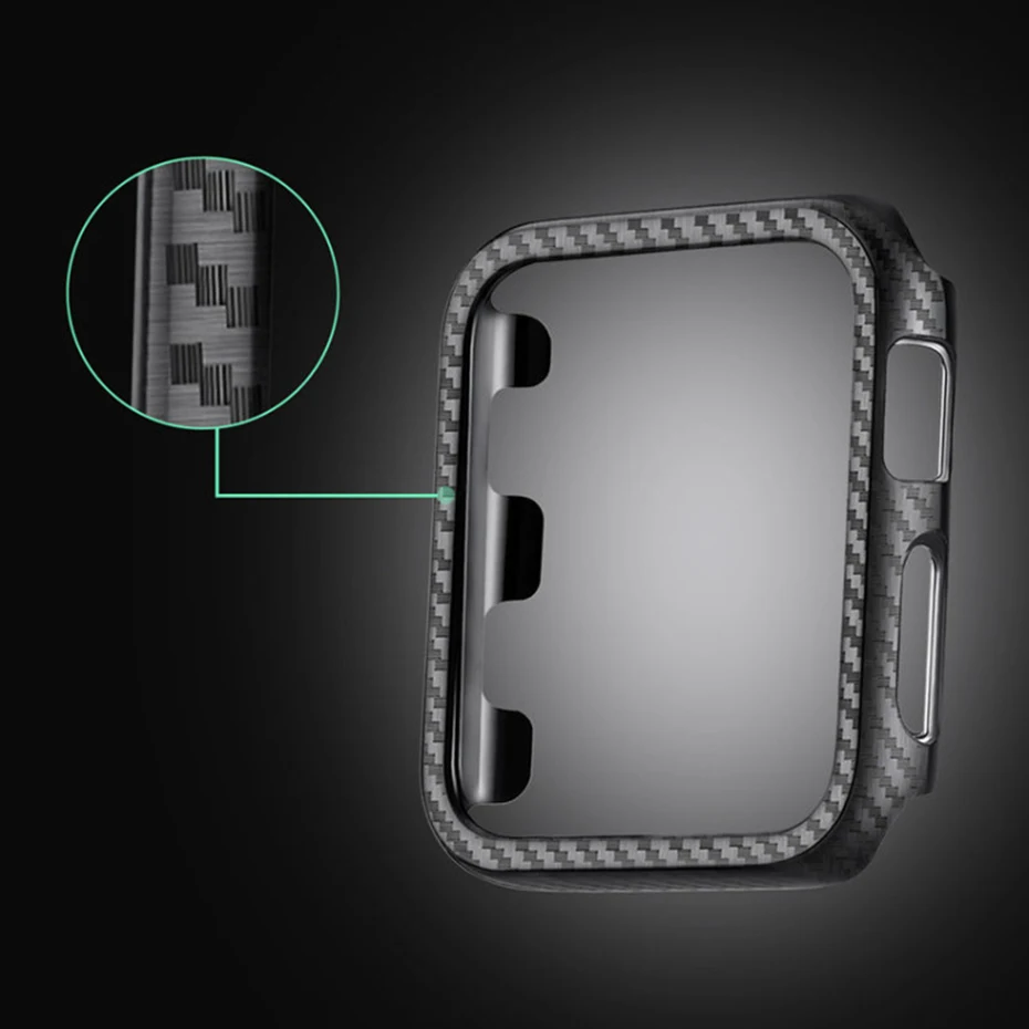 Корпус из углеродного волокна Laforuta для Apple Watch 5 4 Крышка iWatch серии 3 Сверхтонкий