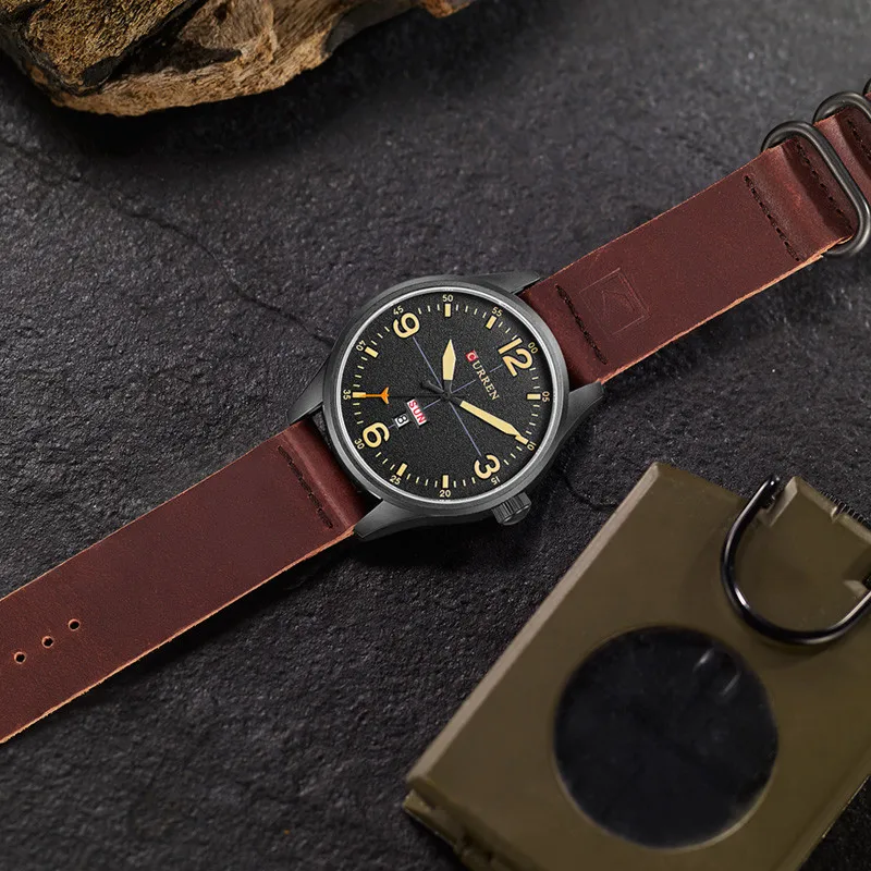 2017 Брендовые мужские модные повседневные часы Curren спортивные кварцевые в стиле