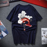 summer mens t shirt chinese style squid print short sleeve high quality cotton short sleeve t shirt