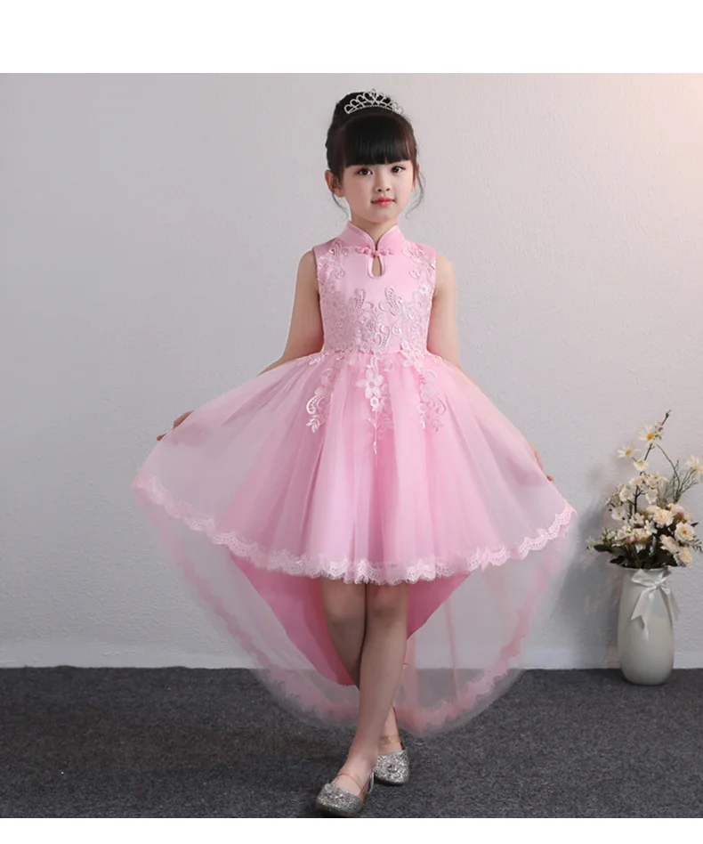 Children's beautiful dress summer new trailing princess girls wear baby flower primary school costumes | Детская одежда и
