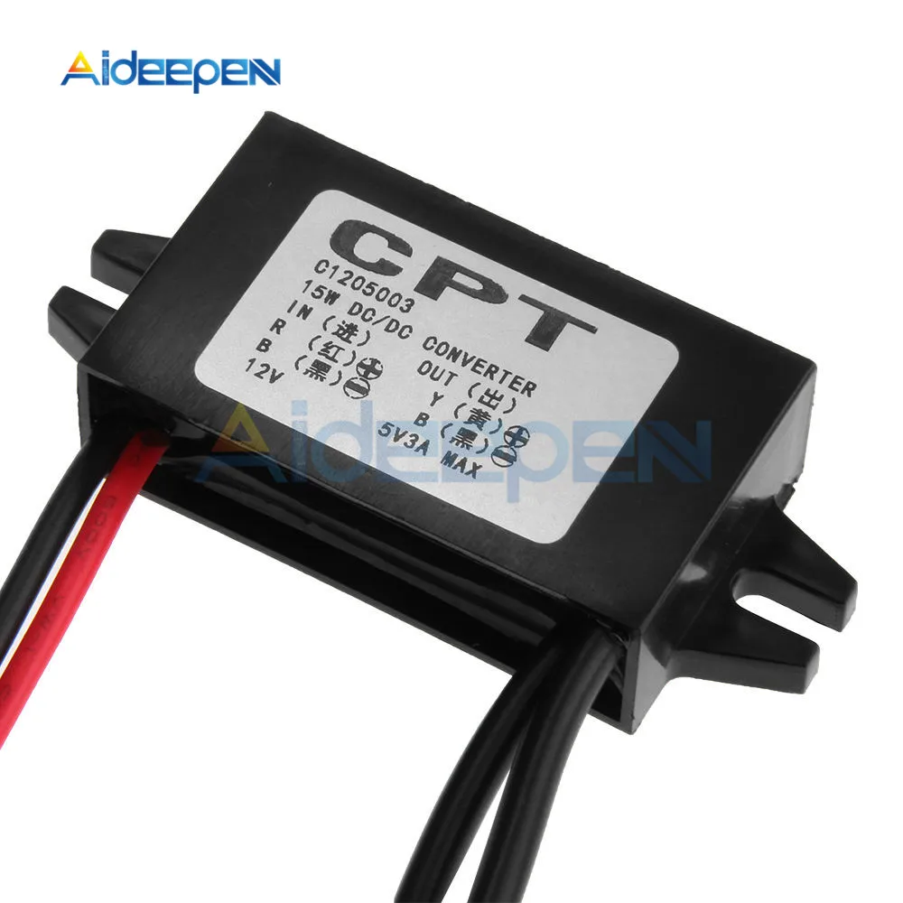 Водонепроницаемый Dual USB DC-DC от 12 В до 5 пост 3A 15 Вт понижающий автомобиля Мощность