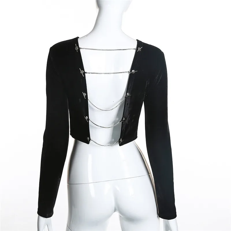 2017 Новая мода Черный спинки сексуальная Растениеводство футболки Повседневная