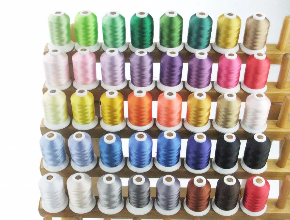 Популярная цветная Вышивальная нить Brother 1000 м/конус 40 различных цветов в