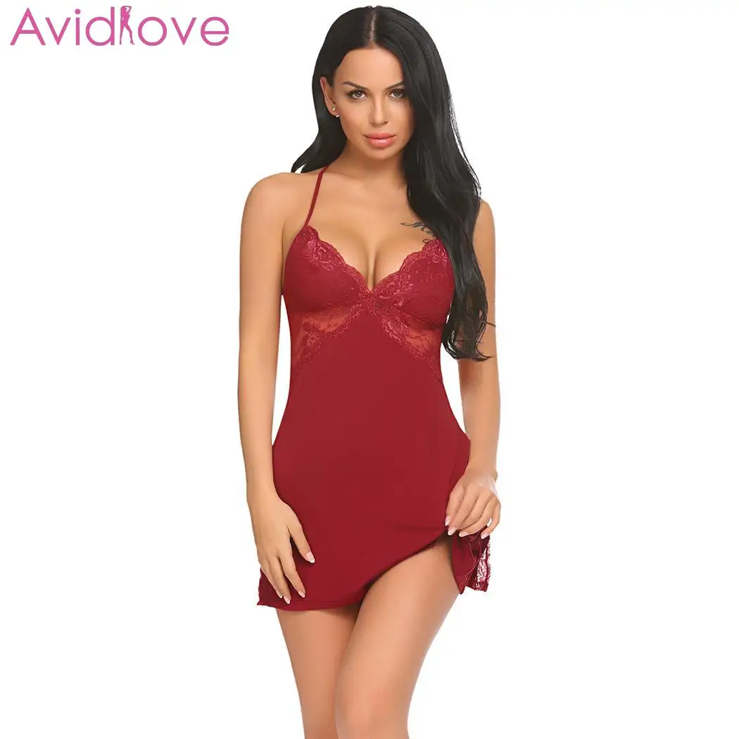 Ночная сорочка Avidlove ночное белье сексуальное нижнее кружевное лоскутное с