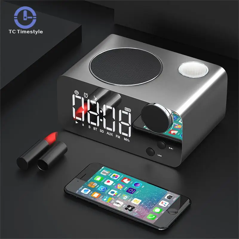 Цифровой светодиодный Будильник цифровой fm радиоприемник беспроводной bluetooth