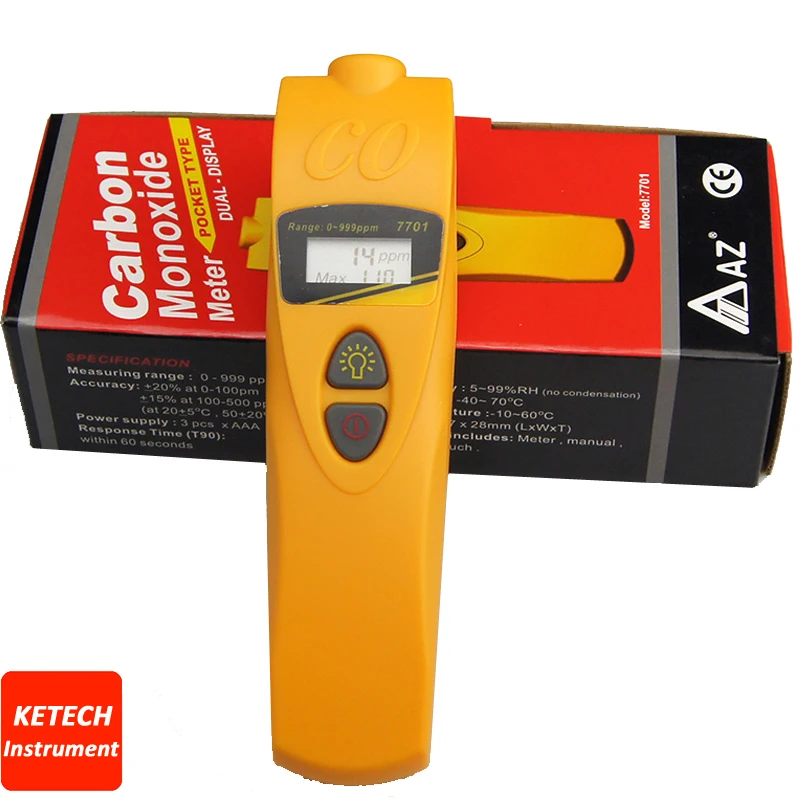 Handel Digital CO Carbon Monoxide Meter 0-999 ppm Portable Gas Detector AZ7701 | Инструменты