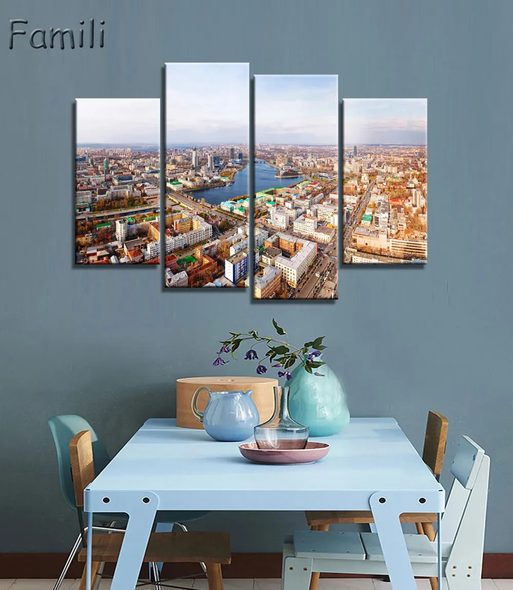 4 шт./компл. картины с изображением российского города настенное искусство