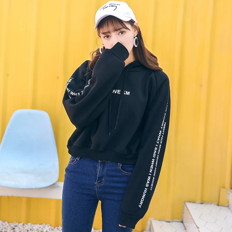 2019 Осень Зима спортивный стиль плюс бархатные толстовки с капюшоном женские