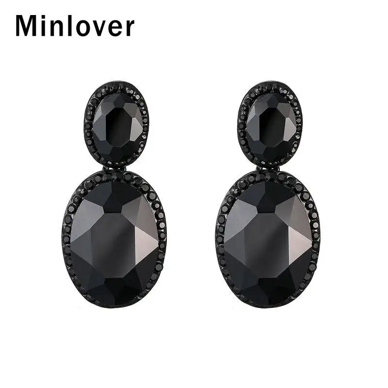 Женские Геометрические длинные серьги Minlover с крупными стразами 4 цвета 2019 |
