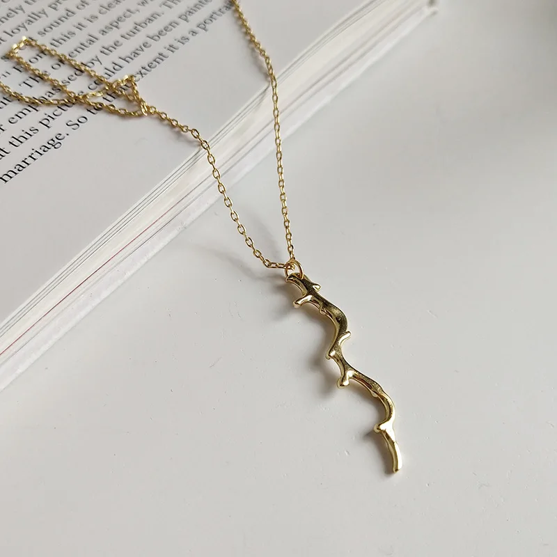 

WTLTC 925 Sterling Sliver Branch Pendant Chokers Necklaces Gold Tree Twig Choker Dainty Drop Layering Necklace Minimalist Gifts
