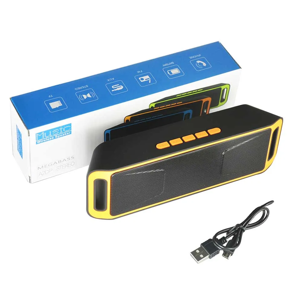 SC208 Портативный беспроводной Bluetooth динамик с радио FM стерео сабвуфер Boombox