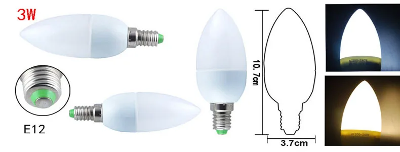 JianJianDian светодиодный лампы E14 E12 B15 E27 B22 SMD2835 110-220V светодиодный Свеча светильник 3W 5 Вт 7 Вт светодиодный 8 Вт люстра белый/теплый белый светодиодный светильник
