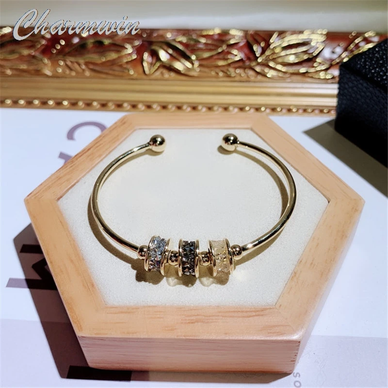 

New Fashion Cuff Bangles For Women Bracelets & Bangle Exquisite Rhinestone Open Bangle Jewelry Female