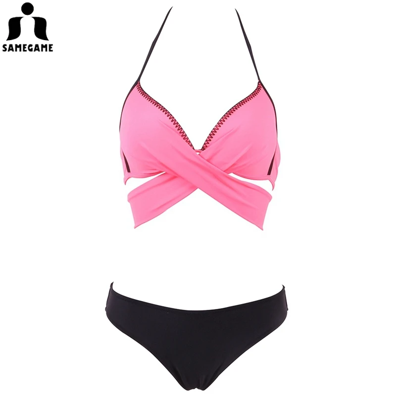 Женский купальник-бикини с перекрещивающимися ремешками SAMEGAME комплект бикини на