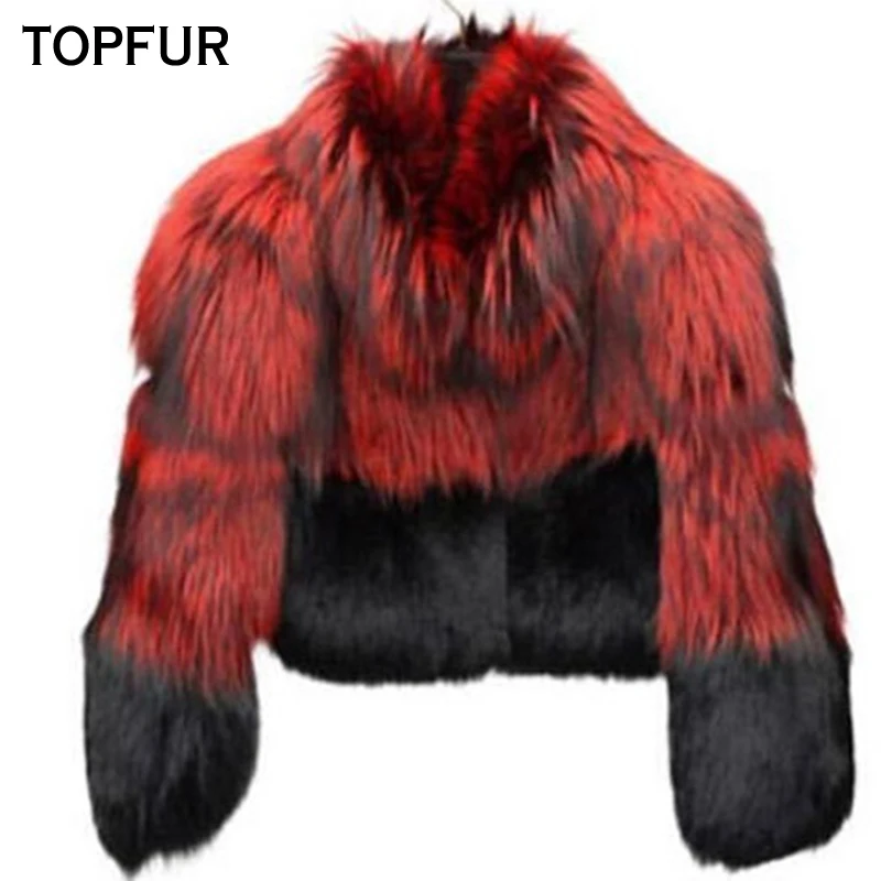 TOPFUR/Новинка 2019 года модное пальто из натурального меха Женская Роскошная зимняя