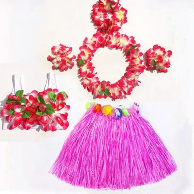 Новинка повязка на голову с гавайским цветком венок гирляндой юбка травой хула
