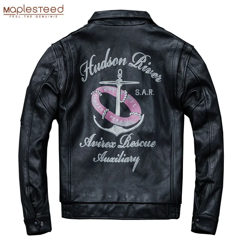 MAPLESTEED A2 Pilot Distressed кожаная мужская куртка из телячьей кожи винтажная Авиатор