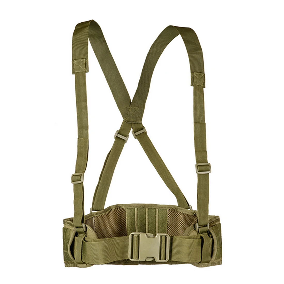 Molle открытый многофункциональный тактический охотничий пояс регулируемый подтяжки Тип защитный нейлоновый ремень для CS Battle Game - Цвет: Зеленый