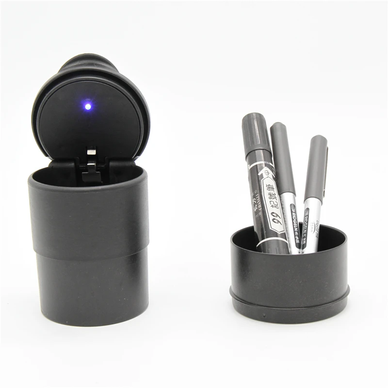 GSPSCN Durable Portable Black Car Ashtray For Interiors Frame Set Dolly Travel Cigarette Ash Holder LED Lamp | Автомобили и
