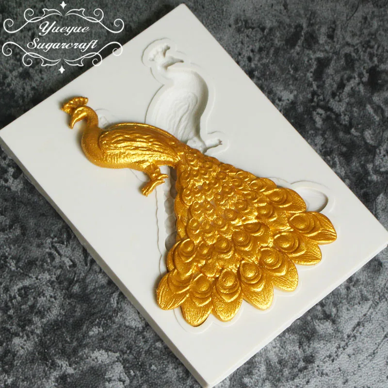 Yueyue Sugarcraft Павлин силиконовая форма помадка форма для украшения торта инструменты форма для шоколадной мастики