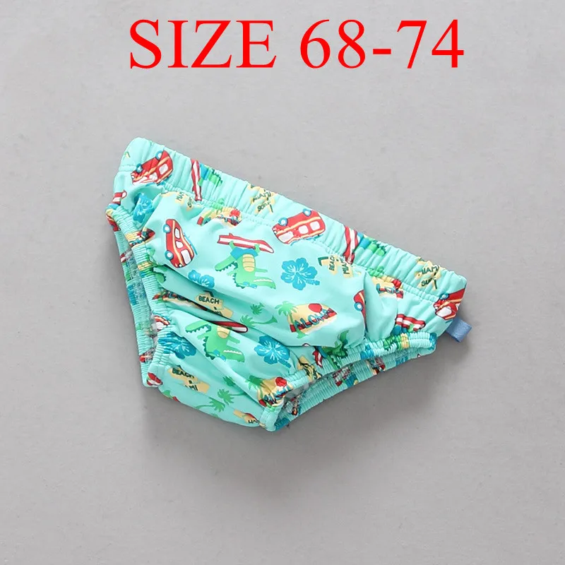 SIZE 68-74 Детские плавки-подгузники для детей 0-6 месяцев, детские плавки с рисунком динозавра для девочек и мальчиков, купальный костюм с поясом - Цвет: SIZE 68-74