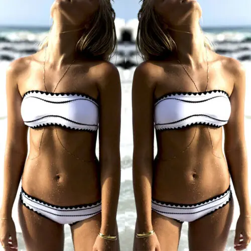 Хит лета сексуальный женский бандажный комплект бикини с пуш ап бюстгальтером