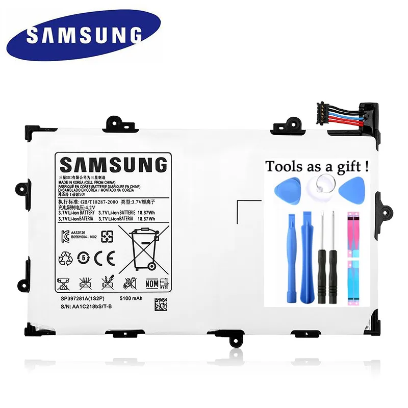 Оригинальный аккумулятор SAMSUNG 5100 мАч для Samsung GALAXY Tab 7 P6800 P6810 GT SP397281A(1S2P) SP397281A 1s2p +