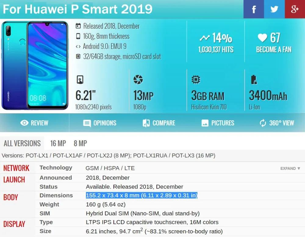 6,2" AAA с рамкой для huawei P Smart ЖК-дисплей кодирующий преобразователь сенсорного экрана в сборе для P smart Запасная часть