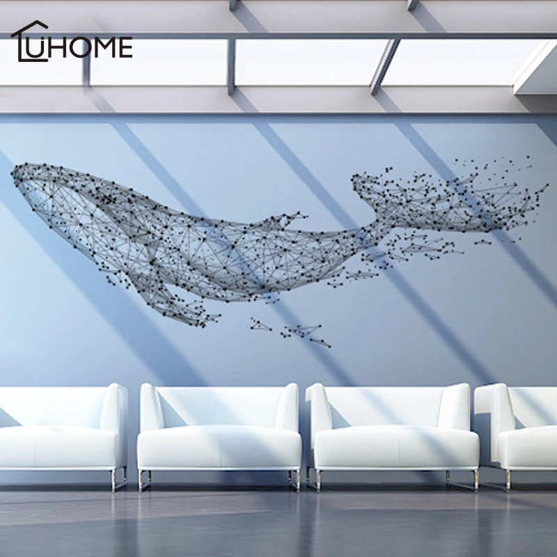 Большие 165*55 см/65*21 дюймов черные DIY 3D геометрические КИТ ПВХ настенные