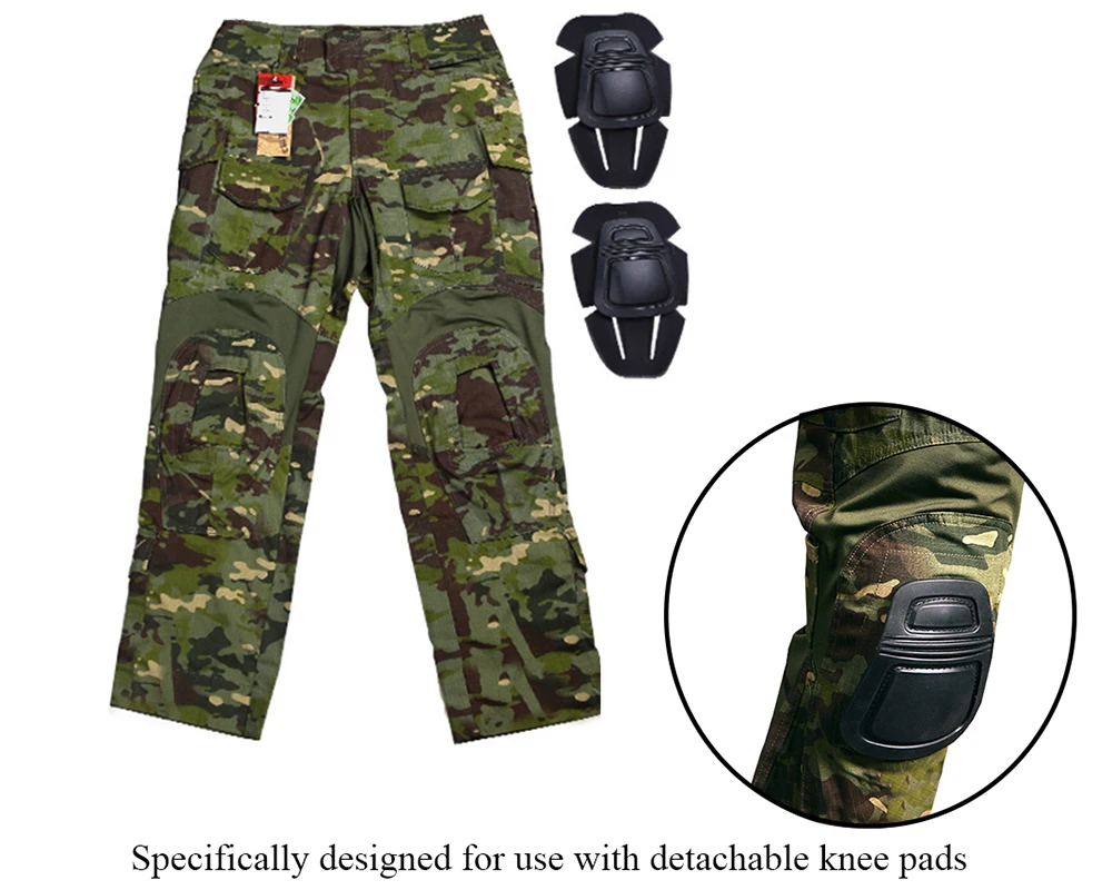 EMERSONGEAR боевая униформа охотничья рубашка тактические брюки с наколенниками мультикам Тропик emerson Gen 3 охотничьи брюки