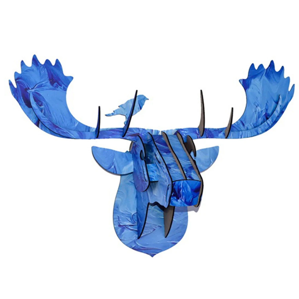 

DIY 3D Wooden Animal Deer Head Art Model Home Office Wall Hanging Decoration Storage Holders Racks Home Decoration Accessories