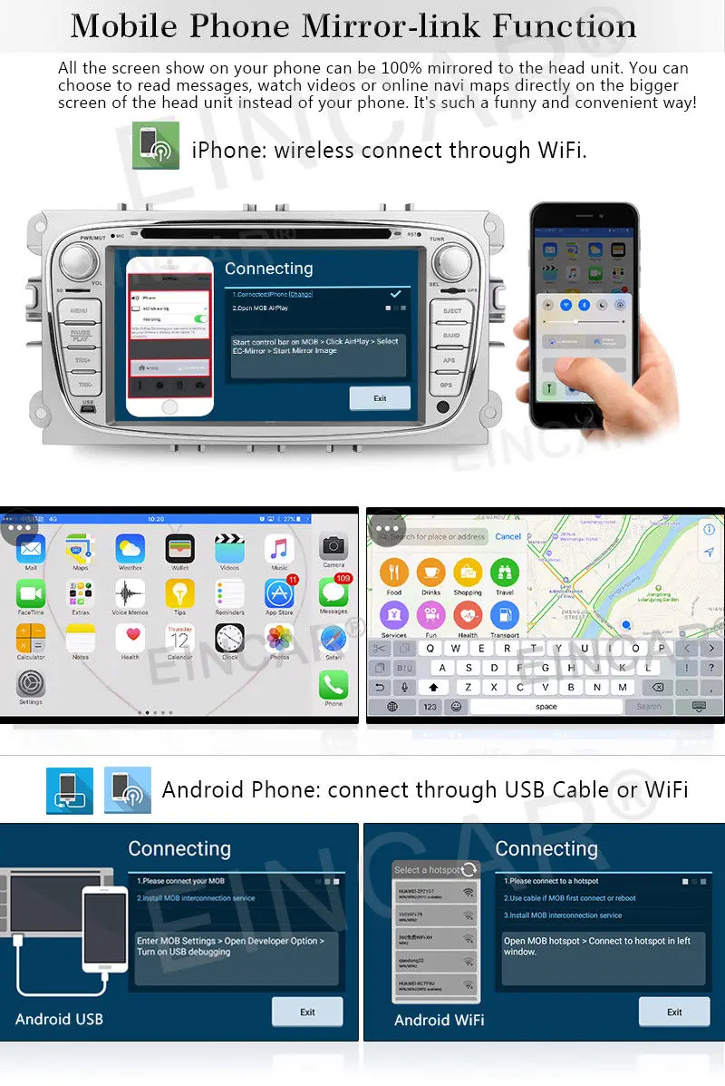 7 &quotAndroid 6 0 Автомобильный DVD стерео плеер gps CANBUS для Focus/Galaxy/Mondeo/S Max|car dvd stereo|car playercar