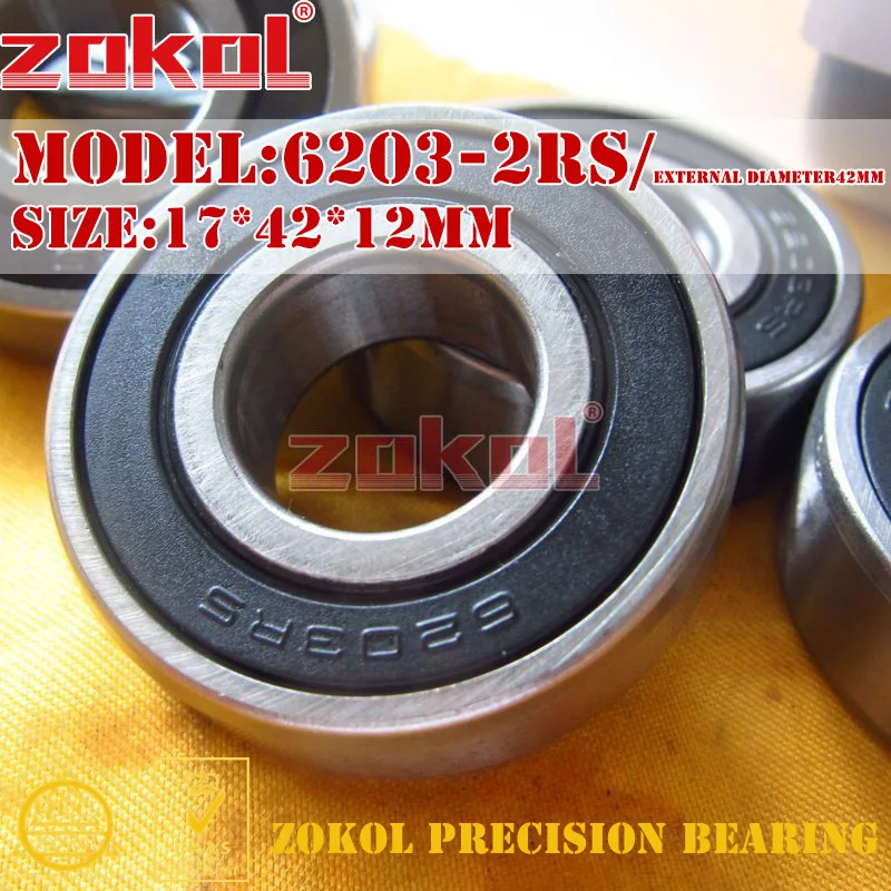 ZOKOL 6203RS подшипник 6203 2RS внешний Diameter42mm 180203 радиальный 17*42*12 мм|bearing 6203|bearing 2rsbearing