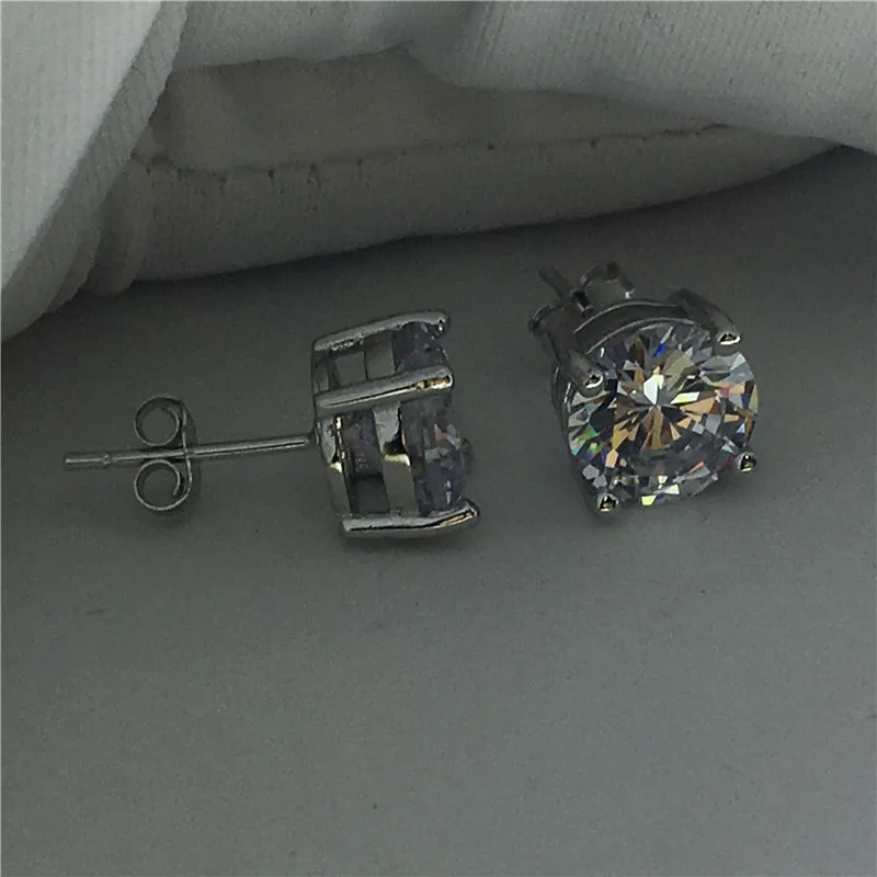 Теннисные серьги, 925 пробы, серебро, 5А, Sona, циркон, Cz, для помолвки, свадебные серьги-гвоздики для женщин, мужчин, вечерние, подарок