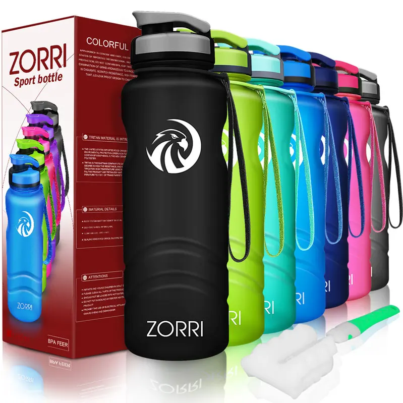 black ZORRI креативные спортивные бутылки для воды шейкер для напитков Кемпинг Тур бутылка для напитков для воды Термос бутылка для питьевой воды ручка gourde - Цвет: black