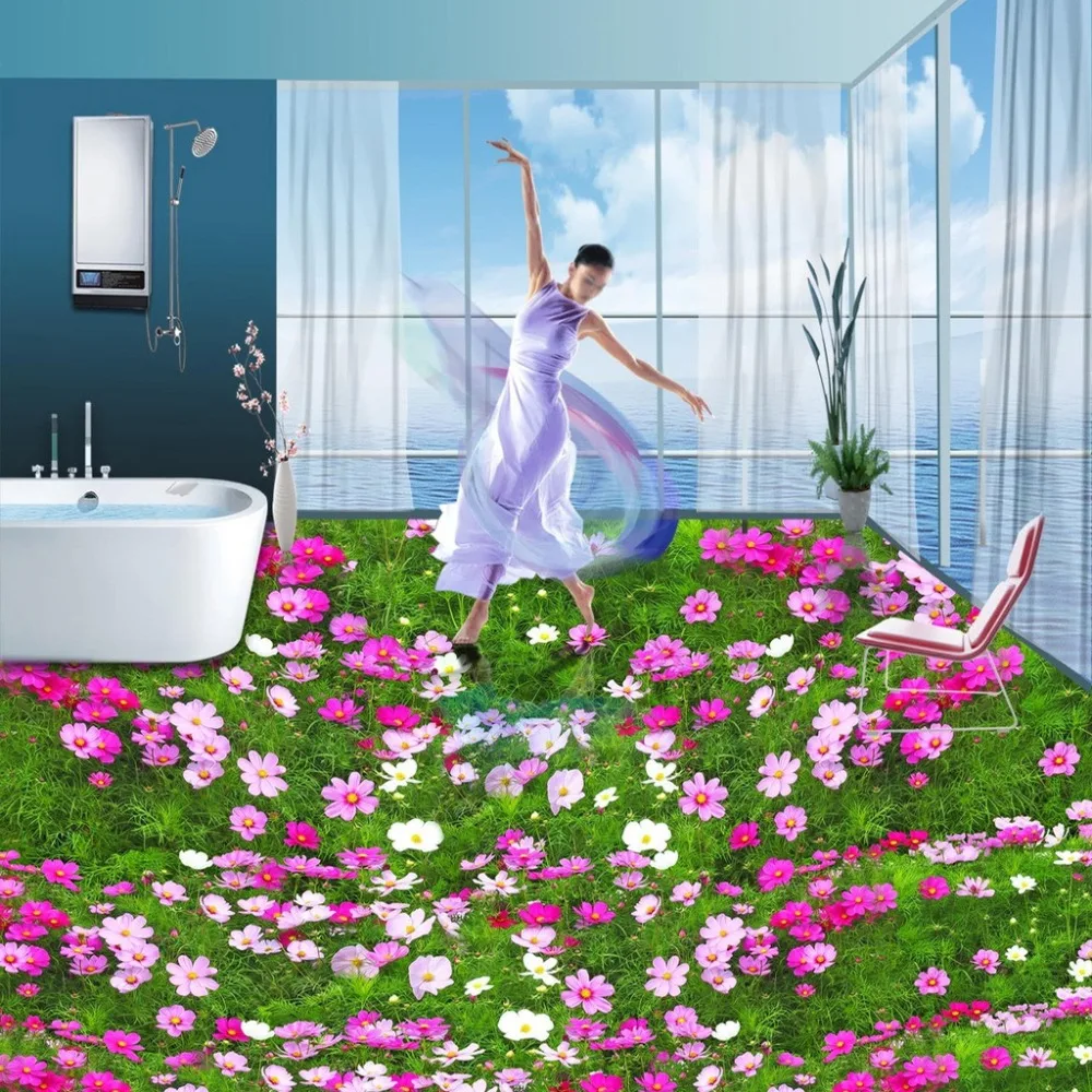 3D обои для гостиной спальни ванной Нескользящие водонепроницаемые|floor wallpaper|3d floor
