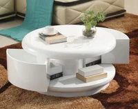 small family storage round tea table table contracted and contemporary painting white ready