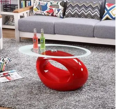 110X65X42CM Современная мода креативный чайный столик несколько закаленного стекла чай несколько простых эллиптических выпечки лаковый стол небольшой чайный стол мебель - Цвет: 110X65X42CM