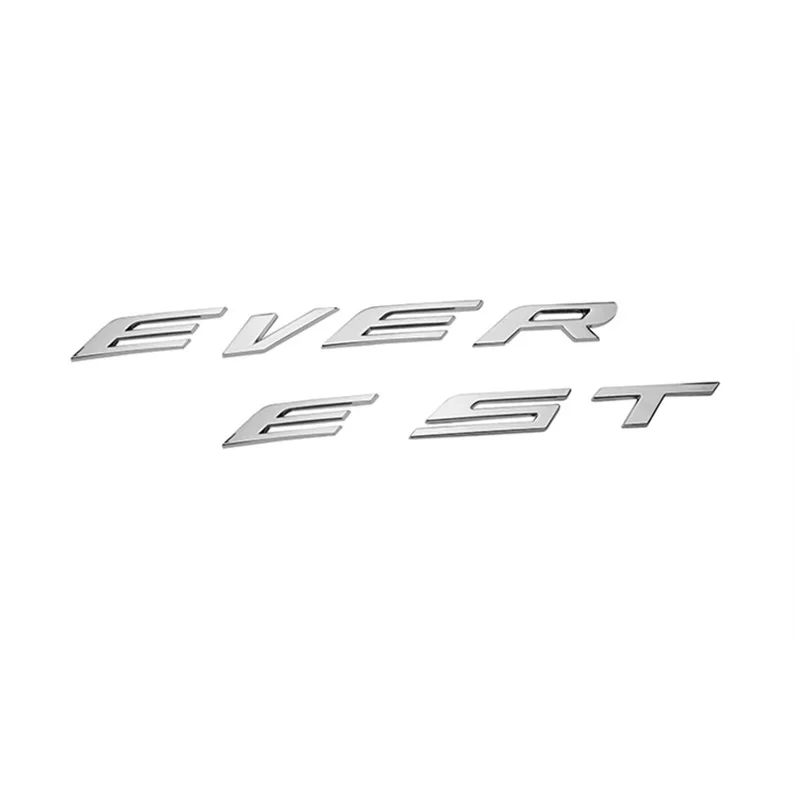 Everest silver Автомобильные аксессуары из нержавеющей стали для проводника слова 3D буквы автомобиля Наклейка Накладка для Ford Everest 2012 2013 - Название цвета: Everest silver