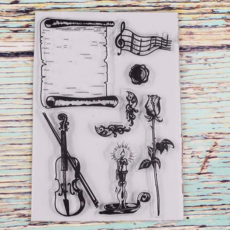 Музыкальная гитара прозрачный значок для DIY Скрапбукинг/изготовление карт/Дети