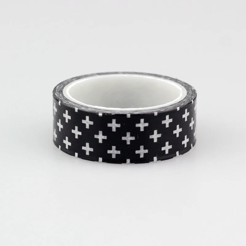1 шт. Милая черно-белая клейкая лента для крестиков бумажная декоративная