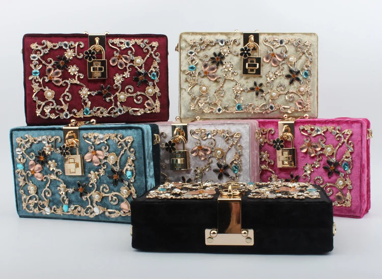 Женская вечерняя сумка-клатч из акриловой замши с вырезами алмазов | Багаж и