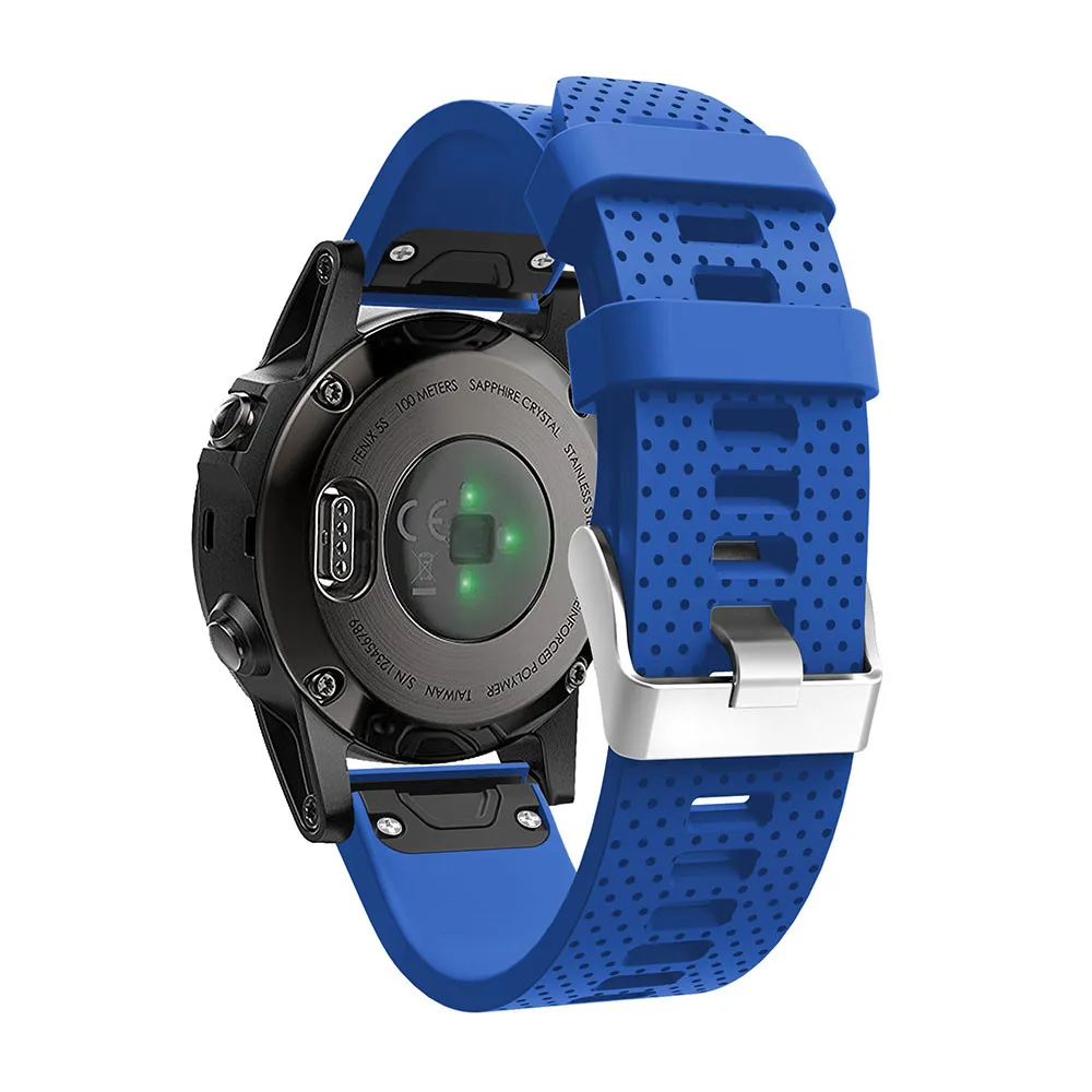26 22 20 мм ремешок для часов Garmin Fenix 5X5 5S Plus 3 3HR 935 часы Quick Release силиконовый Easyfit смарт-браслет - Цвет ремешка: Pin blue