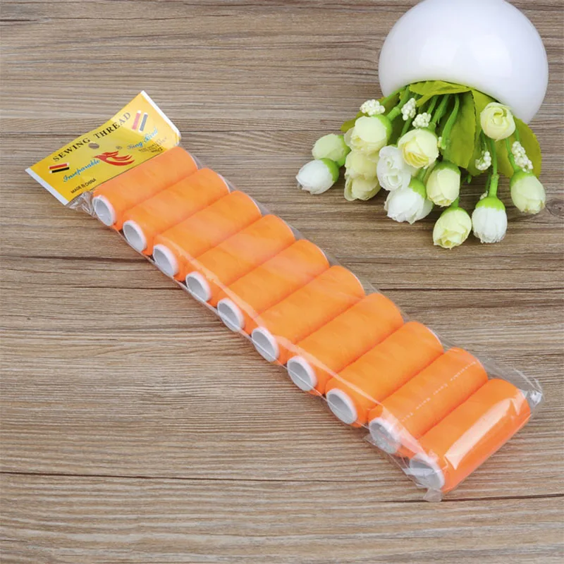 orange Высокое качество 10 шт./набор 40 S/2 швейные нитки для машинной вышивки 200 ярдов/катушка товары для дома - Цвет: orange