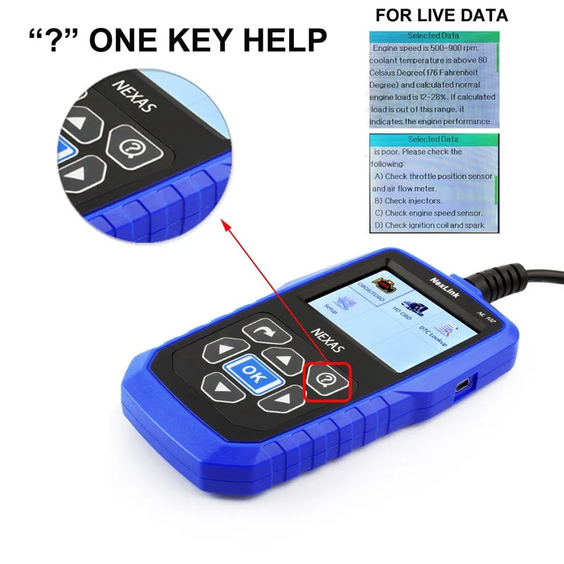 Универсальный диагностический сканер для тяжелых грузовиков NEXAS NL102 OBD OBD2 с
