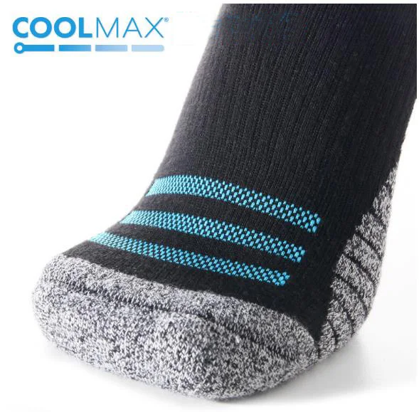 Для мужчин до колена длинные сжатия из дышащего материала Coolmax производительность и надписью Keep Cool, быстро сохнут, махровые подушки Баскетбол Бег Спорт на открытом воздухе Носки