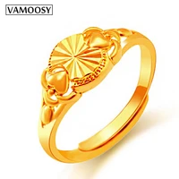 13 style female gold rings simple luxury 24k gold color wedding jewelry rings for women anniversary jewelry gifts for wife