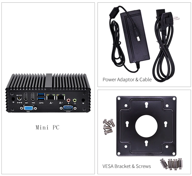 Günstig Kansung Fanless Mini PC Celeron J/N3160 AES-NI Barebone X86 Micro Computerr Linux Ubuntu PC Industrielle Mini Computer